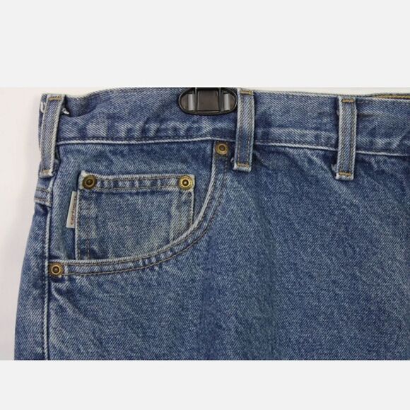 Carhartt Men's Size 46x30 Relaxed Fit Blue Denim Jeans B17-DST True to Size - Picture 6 of 7